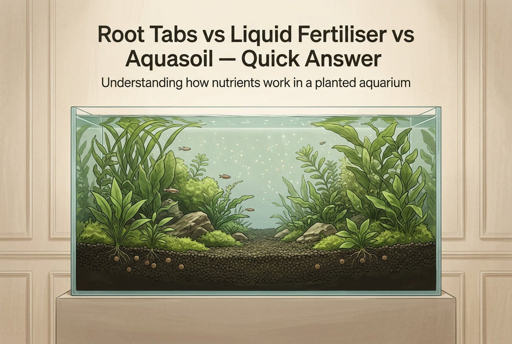 Root Tabs vs Liquid Fertiliser vs Aquasoil — Which Should You Use in a Planted Tank?