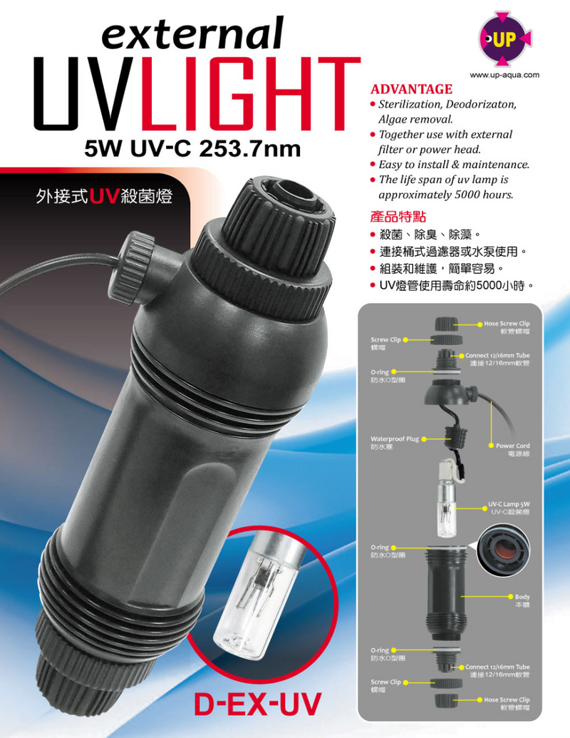 UP UV Light (D-EX-UV External Inline / 5W)