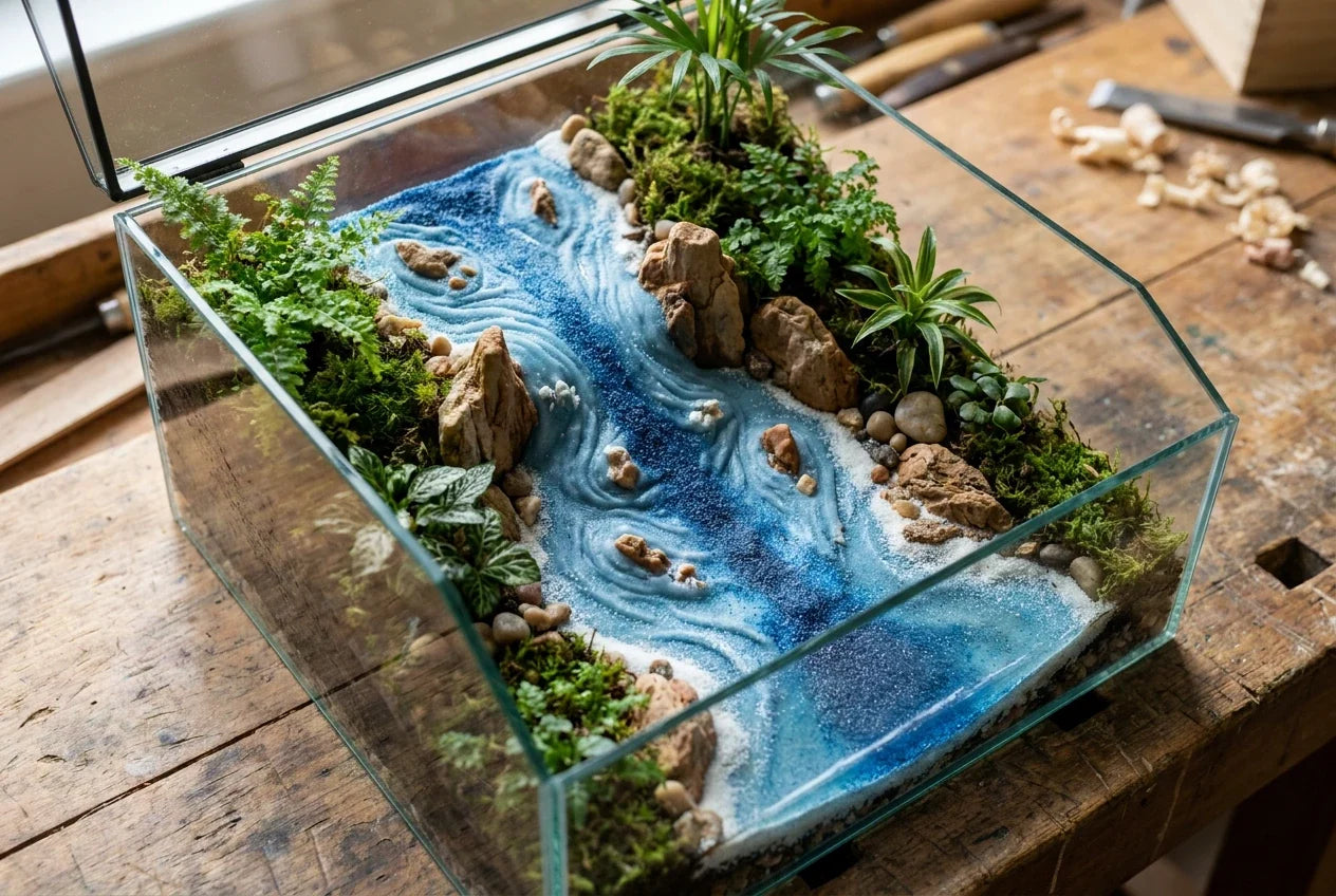Creating Realistic Miniature Rapids Using Silicone, Fine Sand & 502 Glue