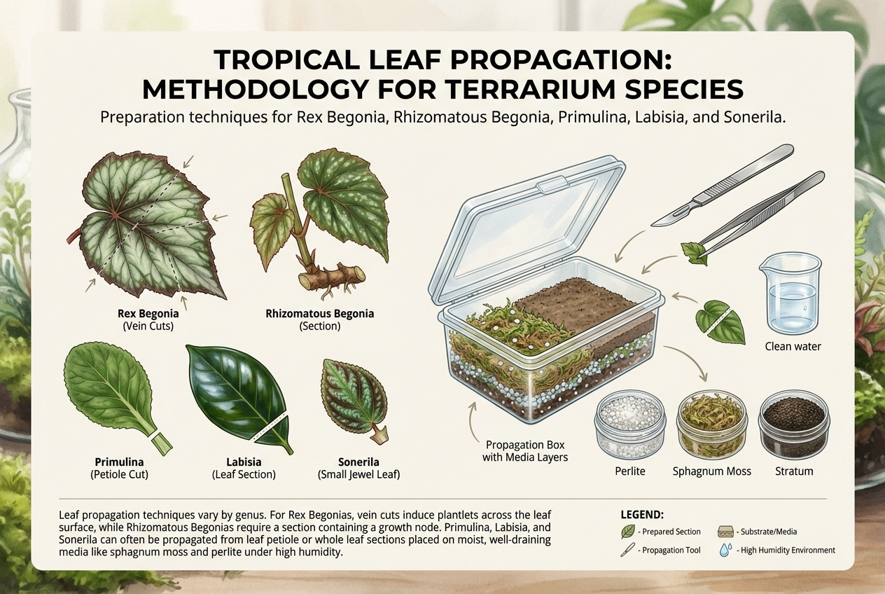 Leaf Propagation in Tropical Plants: A Technical Guide to Begonia, Sonerila, Labisia, and Primulina