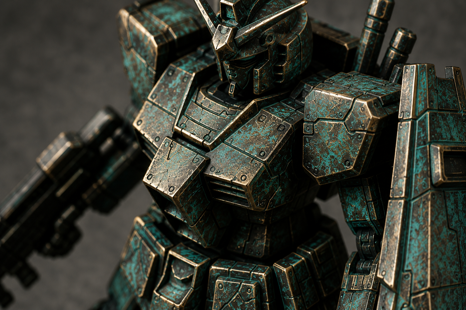 Creating an Oxidised Bronze Patina Finish on Gunpla