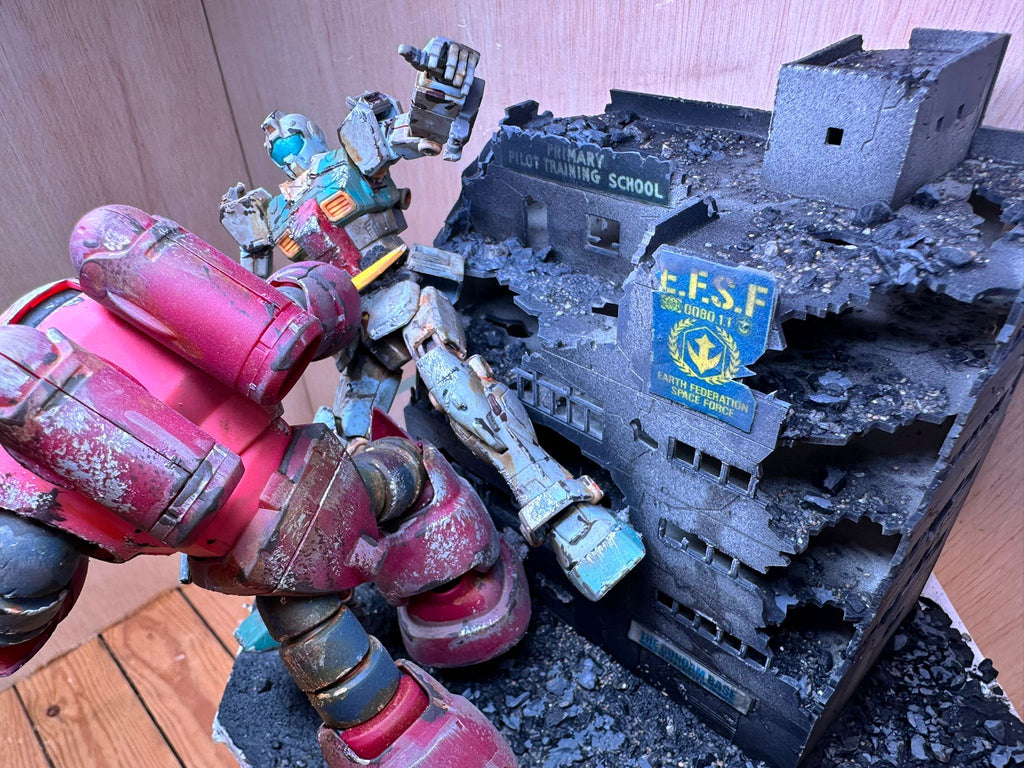 GUNPLA DIORAMA - Crushing Defeat (20x20x16cm)