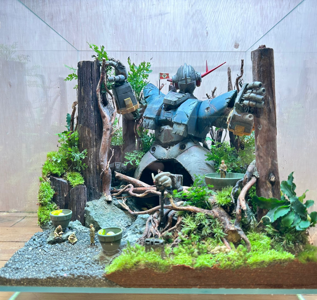 GUNPLA TERRARIUM - Zeon Earth Attack Force Jungle Base (30x30x30cm)