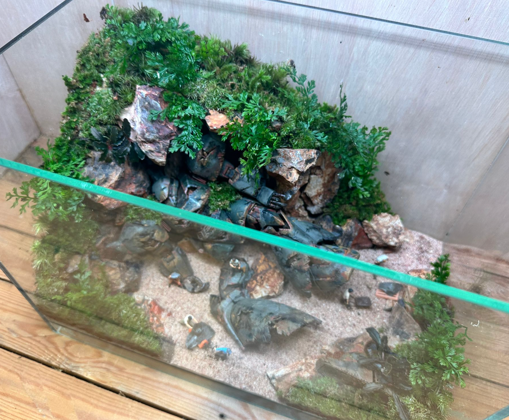GUNPLA TERRARIUM - Fallen Gelgoog (Skybox 36x22x26cm)
