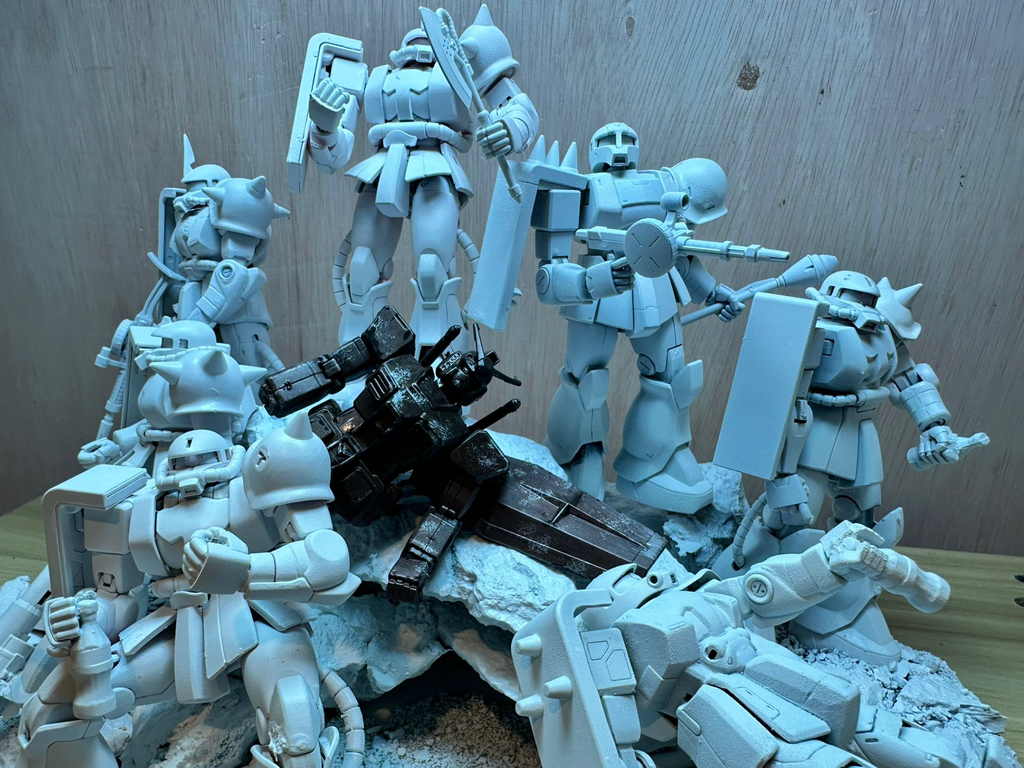 GUNPLA DIORAMA - Zaku's Dream (30x26x22cm)