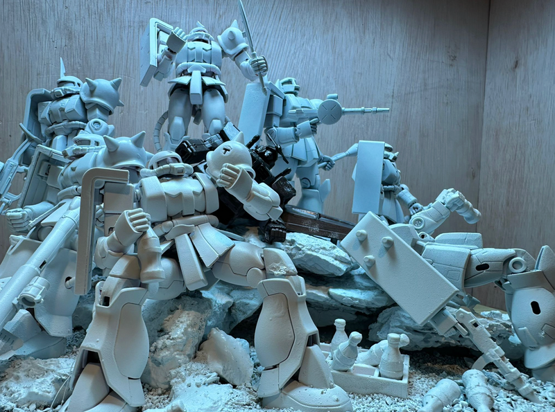 GUNPLA DIORAMA - Zaku's Dream (30x26x22cm)