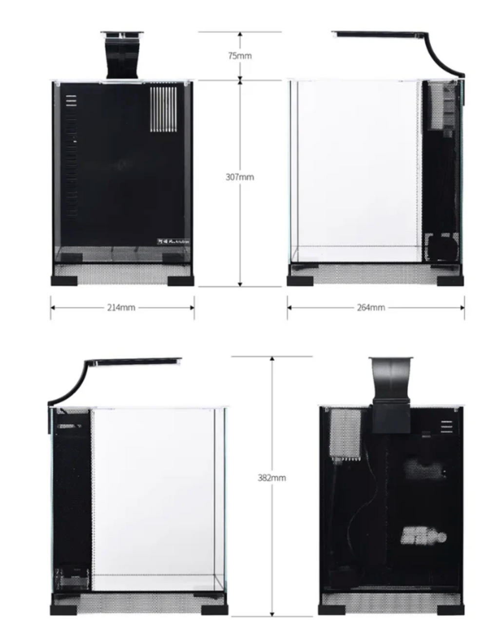 ANUBIAS Integrated Tank Set (A-200 / Black)