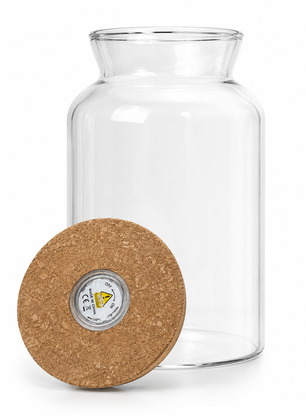 EDENS GARDEN Glass Jar (Slim, Cork Lid with LED / 11D x18H cm)