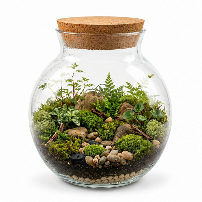 Round Cork Lid Terrarium