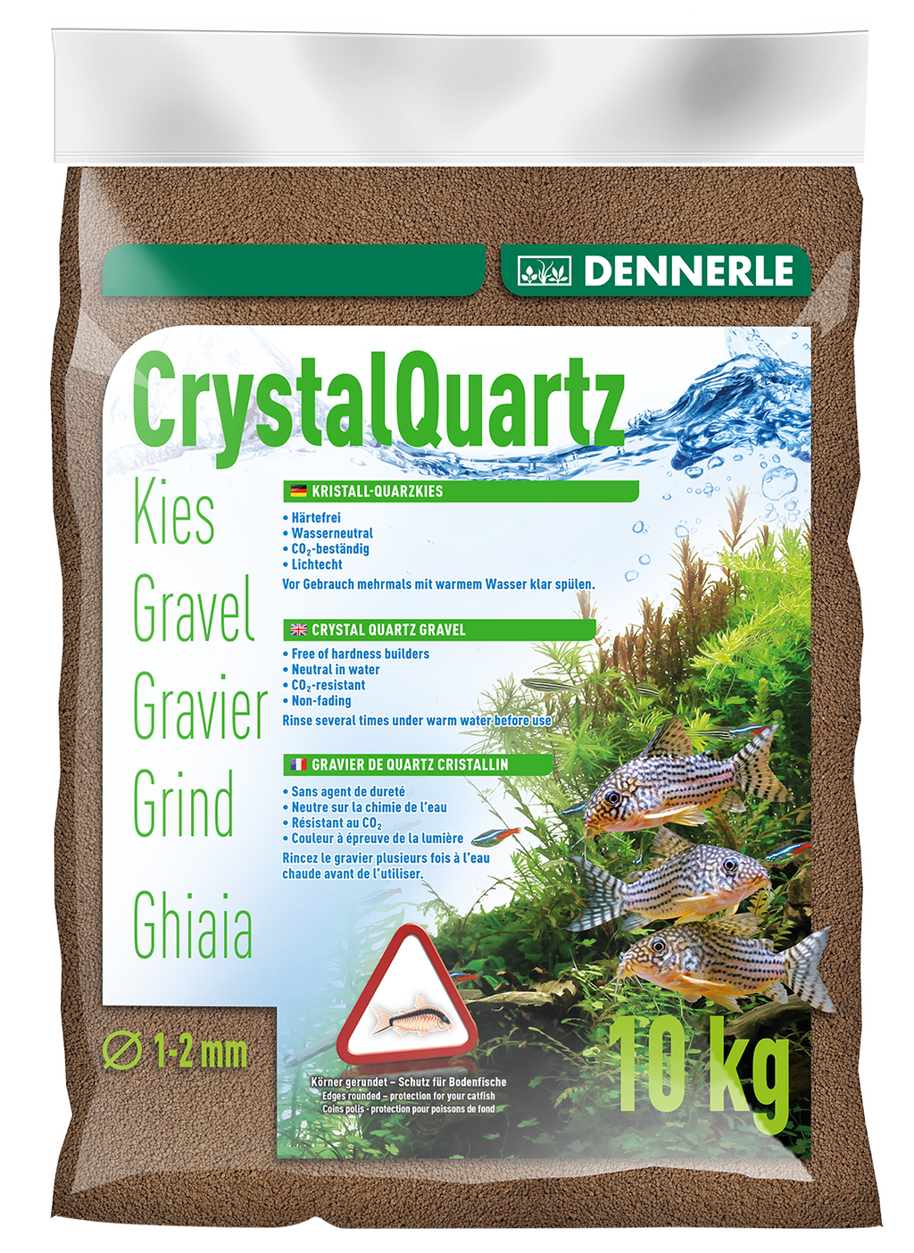 DENNERLE Crystal Quartz Gravel (Dark Brown / 10KG)