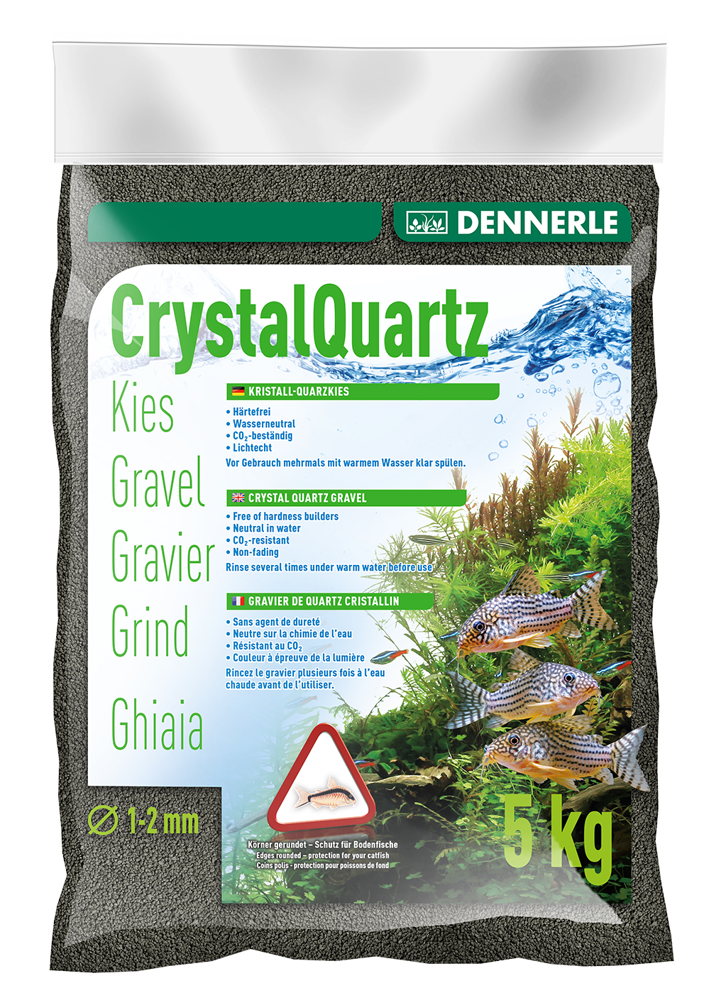 DENNERLE Crystal Quartz Gravel (Diamond Black / 10KG)