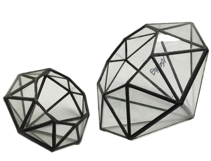 TERRA POTS Geometric Terrarium Mini Diamond (11x11x8cm / S)