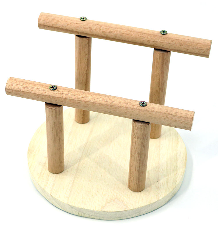 FIDS-PLAY PERCH STAND Double Tee (Wood)