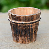 TERRA POTS Old Wooden Bucket (Brown S)